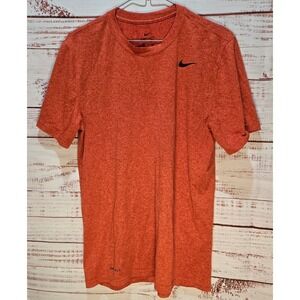 Nike Dri-FIT Mens Short Sleeve Training T-Shirt Orange Heather Medium